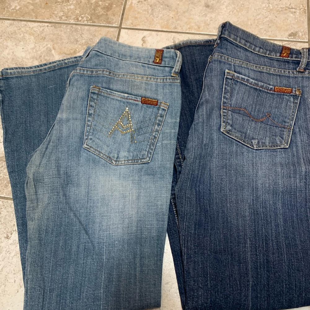 Size 29, lot of 2pr vintage 7 for all mankind. 30”inseam - Picture 1 of 5